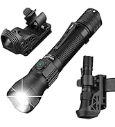 ULTRAFIRE Tactical EDC Flashlight with Holster,1350 High Lumens Rechargeable Police Flashlight wi...