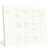 Pinesman - One Week - Elegant Undated Weekly Planner Pad, Gold Foiled, A4, Minimalist Weekly To D...