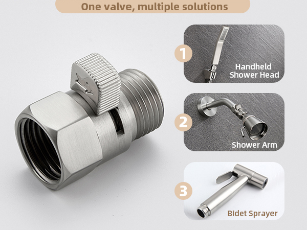 SHOWER FLOW CONTROL VALVE BRUSHED NICKEL