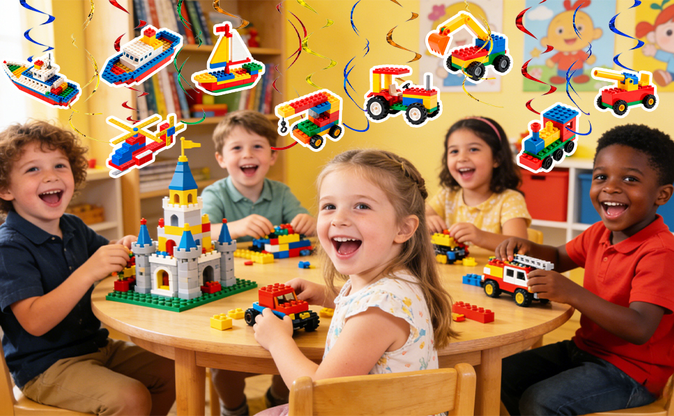 building block swirl decoration