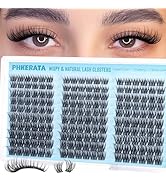 PHKERATA Wispy Lash Clusters Naural Eyelash Clusters Extensions C Curly Individual Lashes Cluster...