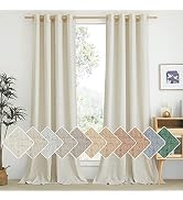 NICETOWN Natural Linen Curtains 84 inch Long 2 Panels Set, Grommet Top Thick Linen Burlap Semi Sh...