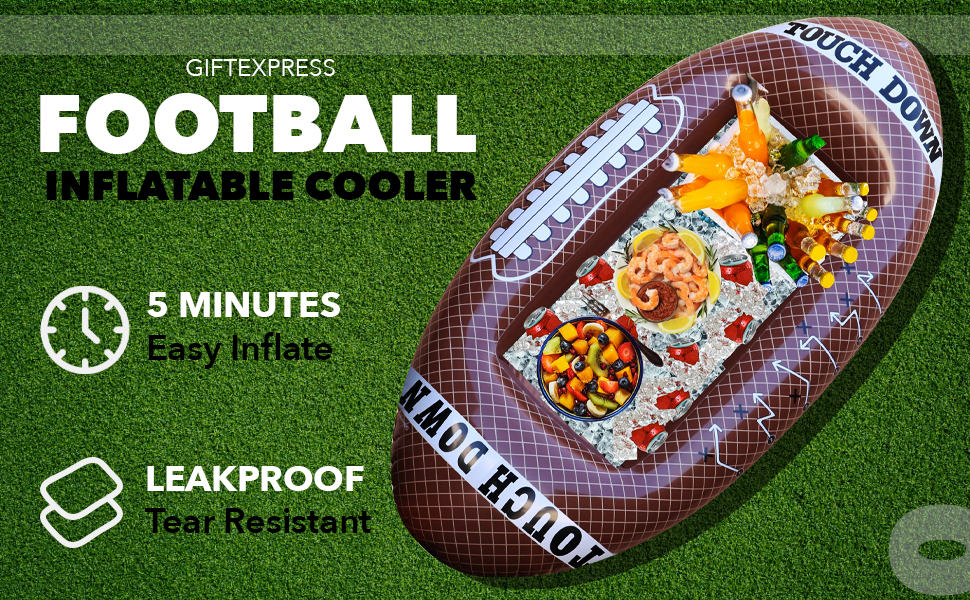 giftexpress football inflatable cooler 5 minutes easy inflatable leakproof tear resistant