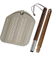 Q Pizza Perforated Aluminium 12x14in Round Pizza Peel, Gold, Aluminum, Non-Stick, Easy to Clean, ...