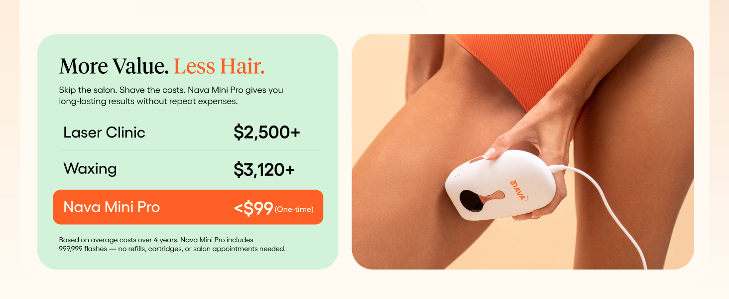 More value, less hair. cheaper compared to laser clinic and waxing hair removal methods.