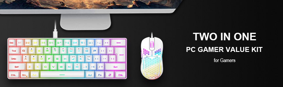 RedThunder 60% Gaming Keyboard and Mouse Combo