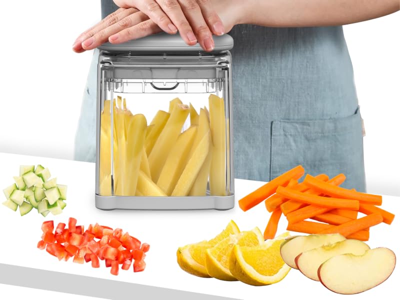 Brieftons PerfectCut as a potato cover cutter for chips makes quick, uniform vegetable fruit cutting