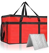 PEASUG XXXL Insulated Bags for Food Delivery with Removable Hard Bottom,Pizza Delivery Bags, Larg...