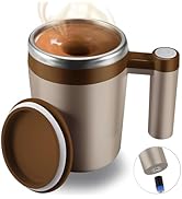 FCSWEET Self Stirring Mug,Rechargeable Auto Magnetic Coffee Mug with 2Pc Stir Bar,Waterproof Auto...