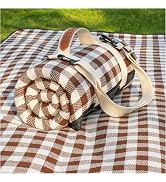 RYCHIC Rug Waterproof Outdoor Extra Large Sand Free Picnic Blanket Roadtrip Accessories Checked B...