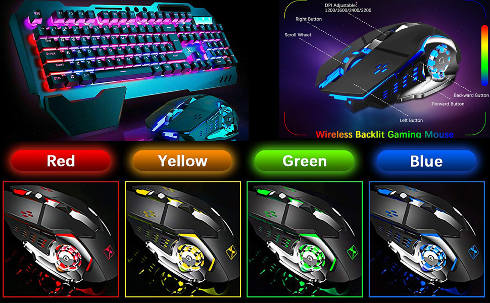 mechanical gaming keyboard and mouse set