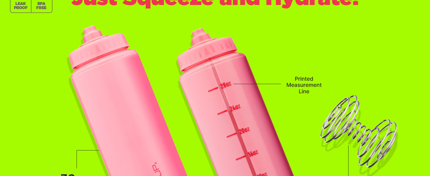 Hydra Cup Sport 32 oz Squeeze Water Bottles