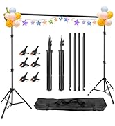 Photo Backdrop Stand, 10x6.5 ft Background Stand for Photoshoot, Hemmotop Adjustable Backdrops St...