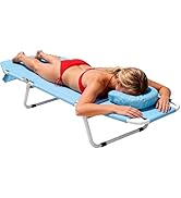 MOPHOTO Beach Tanning Chair, 5-Position Tanning Chair with Padded Face-Hole, Heavy Duty Folding C...