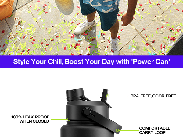 2.Detail - BPA-free, leak-proof, double wall insulated, cold for 24H, anti-skid powder coating.