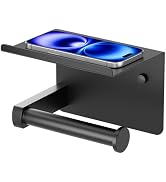 FORIOUS Toilet Paper Holder with Shelf, Adhesive or Screw Wall Mount Toilet Paper Roll Holder for...