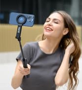 Magnetic Selfie Stick, 40.9” Extendable Cell Phone Tripod Stand for iPhone 15 14 13 12 MagSafe Ph...