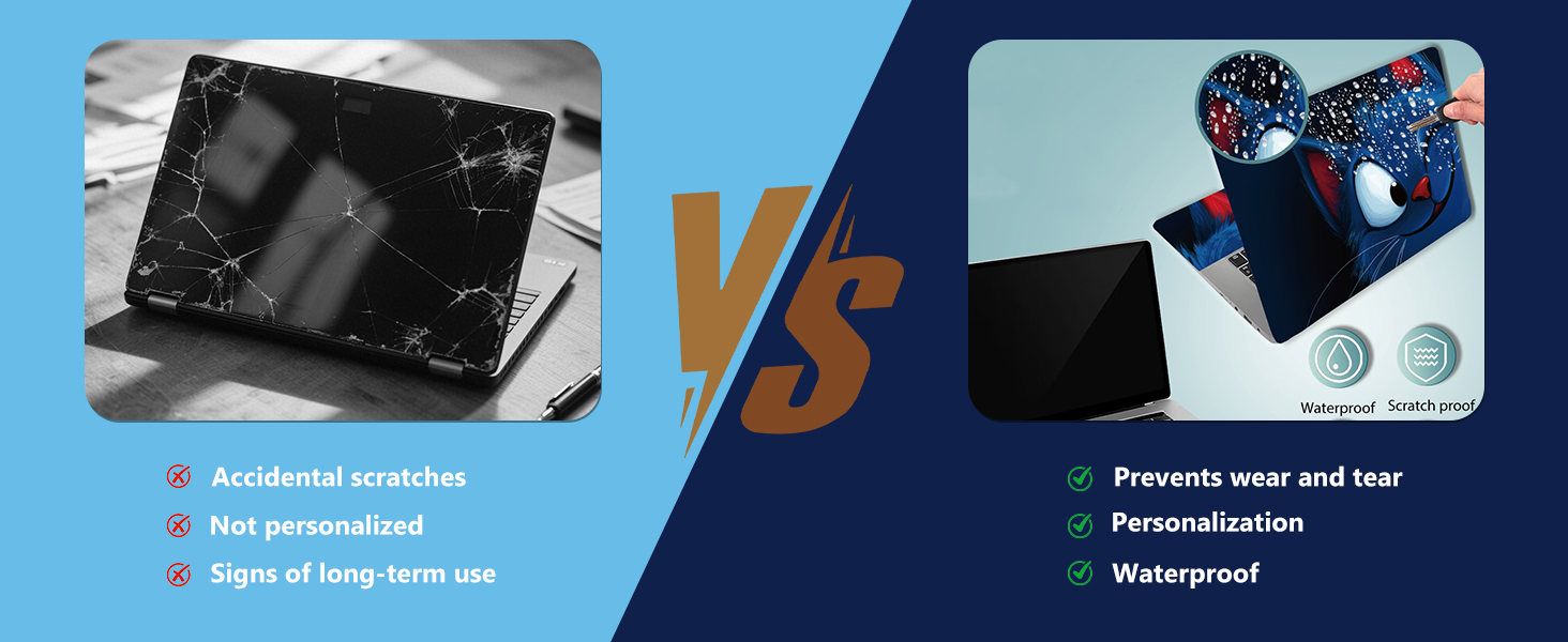 Product comparison image showing two versions of a wallet or card holder with 'VS' text between them. Basic features listed in bullet points on each side.