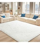 BENRON White Fluffy Rugs for Living Room 4x6, Soft Cream Area Rug for Kids Children Girls Bedroom...