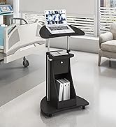 Techni Mobili Sit-to-Stand Mobile Medical Laptop Computer Cart, Black, Adjustable Height, B005