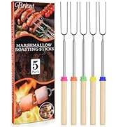 Briout Marshmallow Roasting Sticks - Smores Stick for Fire Pit - Hot Dog Campfire Skewers Marshma...