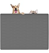 Dog Food Mat, Silicone Dog Mat for Food and Water, 32" x 24" Large Dog Feeding Mat, Waterproof Do...