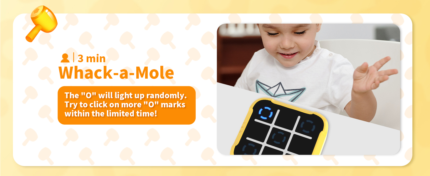 Hynuwa Whack-a-Mole Game Electric Learing Toy Family Travel Game Portable Game Compact Game