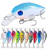 FREE FISHER 10Pcs Crankbaits for Bass Fishing Swimbait Floating Hard Baits Fishing Topwater Lures...