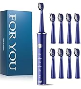 JTF Sonic Electric Toothbrush for Adults &amp; Kids: 5 Modes for Sensitive Teeth, Effective Yet Gentl...