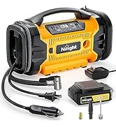 Nilight Tire Inflator AC/DC Portable Air Compressor 1500mAh Rechargeable Battery 12V Digital Pump...