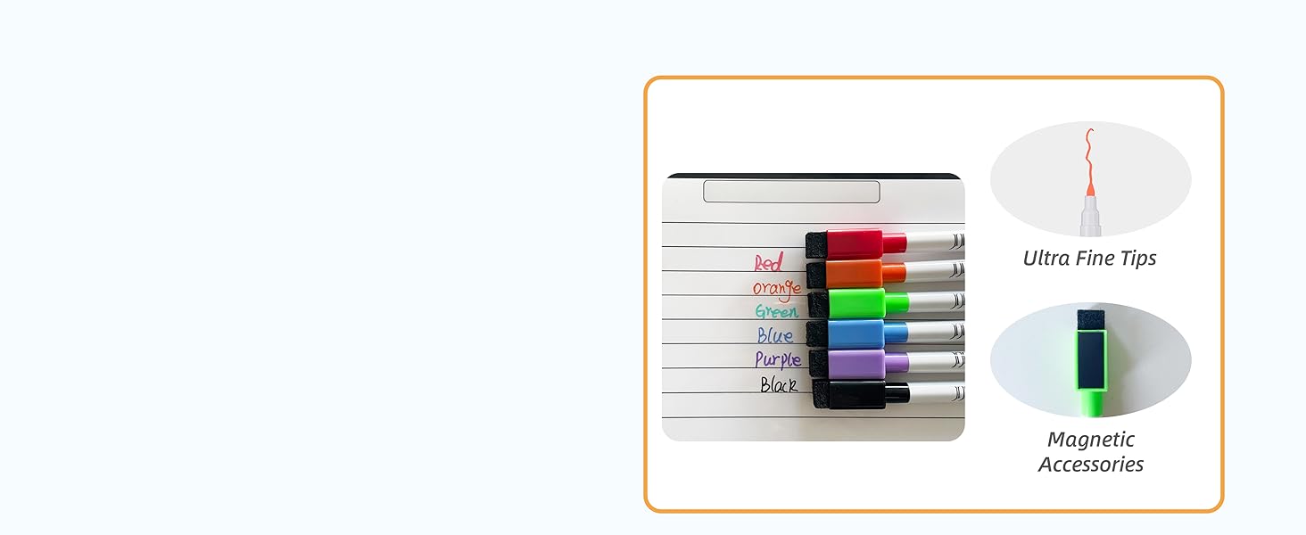 bright colorful markers with extra fine tips