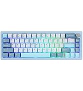 FKZ GMK67 Mechanical Keyboard,65% Mini Hot Swappable Custom Keyboard Gasket Tri-Mode Wireless BT5...