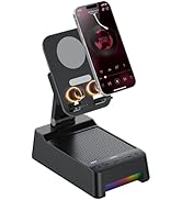 Wireless Induction Speaker, 5 in 1 Bluetooth Speaker with Phone Stand and Power Bank(3000mAh), Bi...