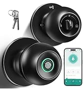 Fingerprint Door Lock, Smart Fingerprint Door Knob with Lock, Biometric Door Lock with App Contro...