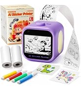 Memoking AI Voice Sticker Maker for Kids, Touchscreen WiFi Thermal Printer | Sticker Maker Box Pr...