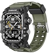 amBand M3 Rugged Case with Band Designed for Apple Watch Series 8/7 45mm - Army Green
