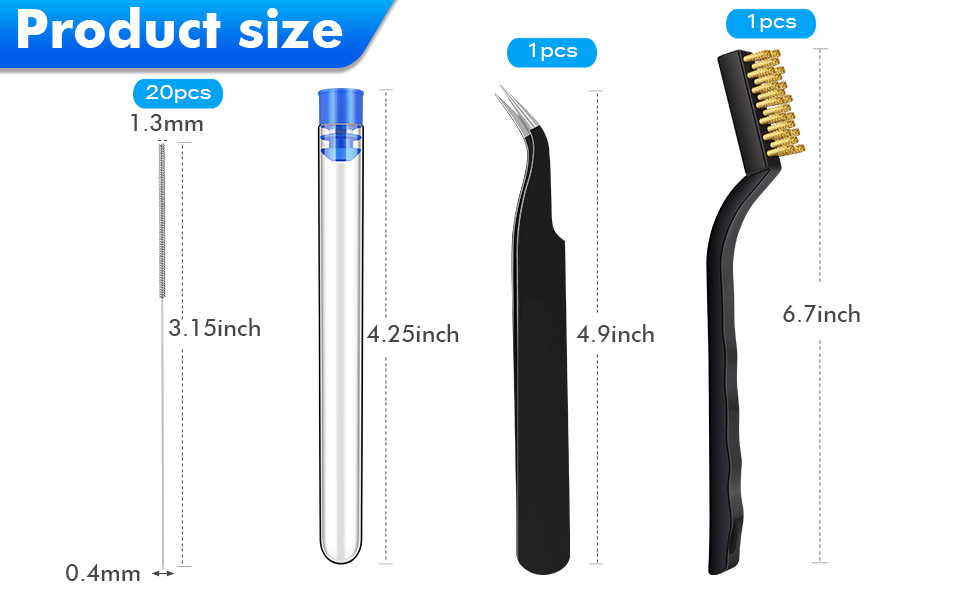 20 PCS 3D printer nozzle cleaner needles