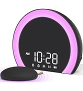 ANJANK Super Loud Alarm Clock with Wireless Bed Shaker, Vibrating Dual Alarm with Light Wake Up f...