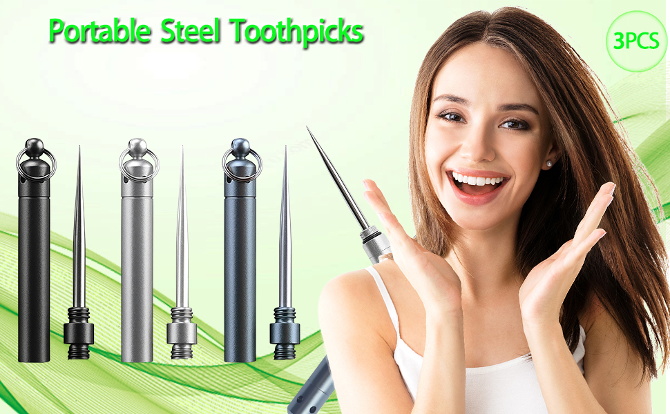 Toothpick metal toothpick steel toothpick titanium toothpick keychain