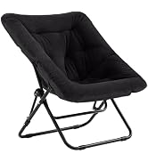 Tiita Comfy Folded Chair, Soft Faux Fur Oversized Folding Accent Chair, Lazy Chair for Teens Adul...
