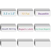 72 Pcs Dry Erase Magnetic Labels, 3.2 × 1.2" Magnetic Name Tags Magnetic Label Stickers for White...