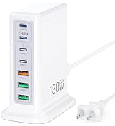 USB C Charging Station, 180W 7 Port Fast USB C Charger Charging Block Type C Charging hub Dock Po...