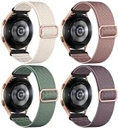DaQin 4 Pack Stretchy Nylon Solo Loop Bands Compatible with Samsung Galaxy Watch 6 5 4 Band, Gala...
