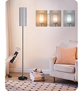 Dimmable Gray Floor Lamp for Living Room with Remote and Foot Switch, Corner Floor Lamp for Bedro...