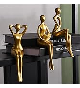 Quoowiit Gold Decor Thinker Statue Decor Book Shelf Decor, Abstract Statue Ornament Office Decor ...