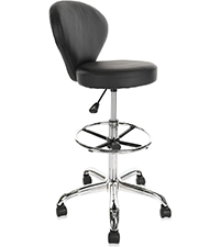 KLASIKA Adjustable Drafting Chair with Backrest & Wheels, Tall Swivel Rolling Stool with Height Adju...