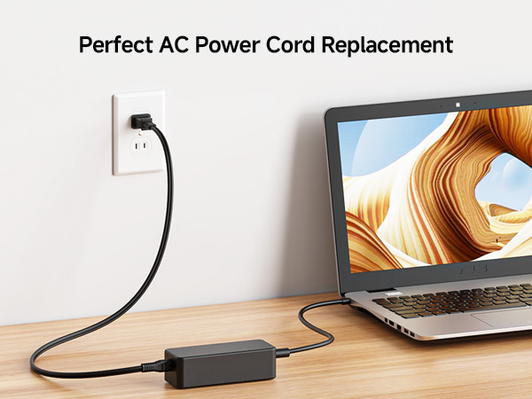 2 Pack 2 Prong TV Power Cord 10 ft, AC Power Cord Compatible with Samsung LG Sony