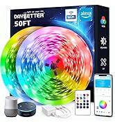 DAYBETTER 50 ft Smart WiFi Led Lights, Led Strip Lights Work with Alexa and Google Assistant, App...