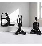 Ni-JASW Black Meditation Yoga Statues Set of 3, Resin Zen Yoga Figurines for Bookself, Home Decor...