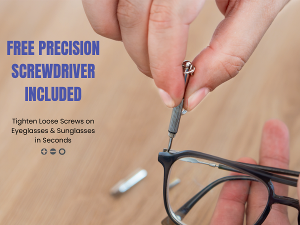 DULOX LINE kit includes free precision screwdriver to tighten eyeglasses and sunglasses screws